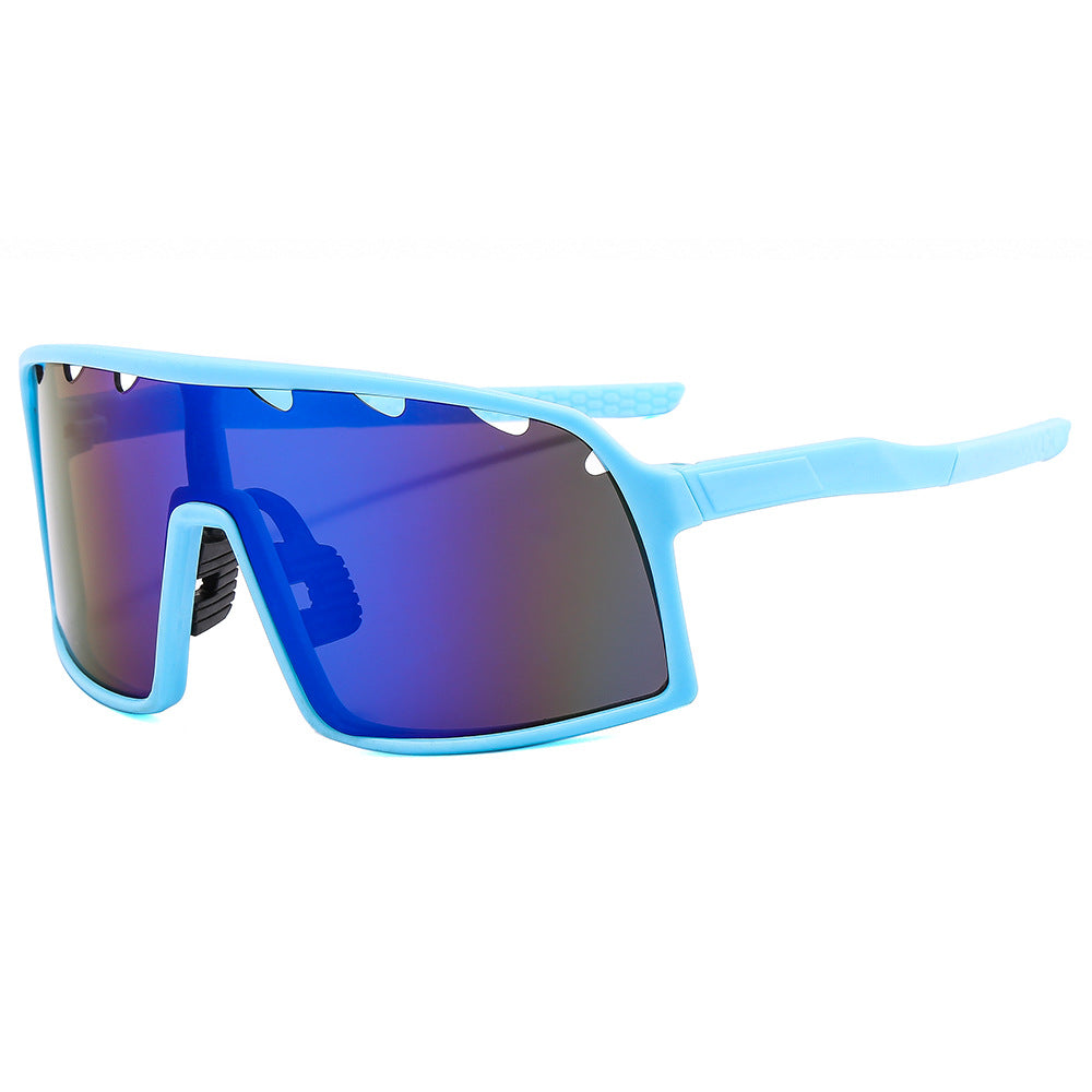 Wholesale Cycling Colorful Large Frame Conjoined PC Sunglasses